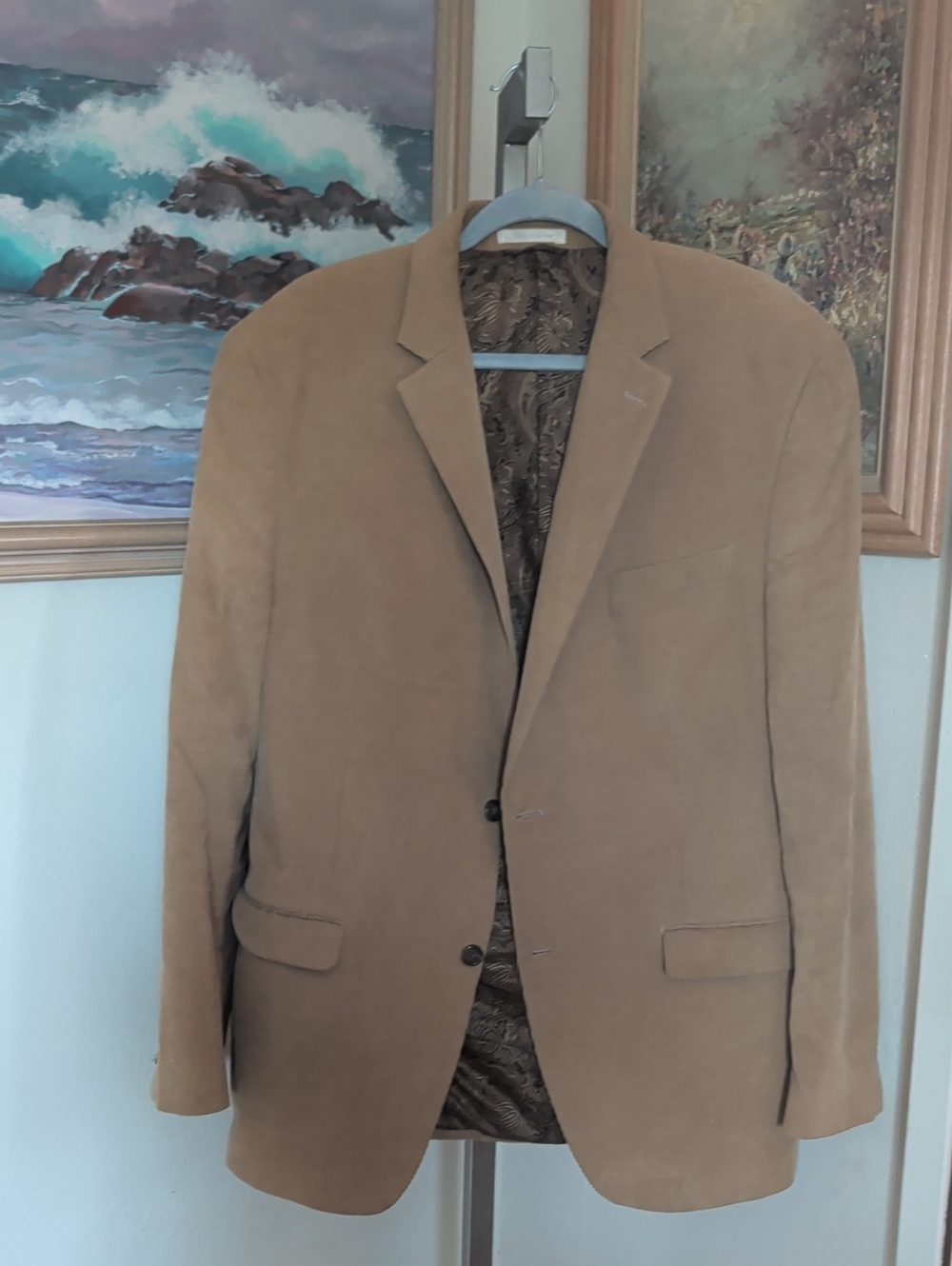 Men's Tan Blazer - Classic Single-Breasted Jacket